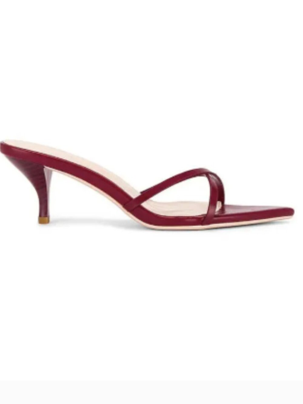 Femme LA Pointed Toe Copenhagen Burgundy Kitten Slipper Minimalist Open Toe 10